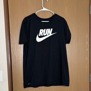 Nike Black Short Sleeve Tee with White Logo